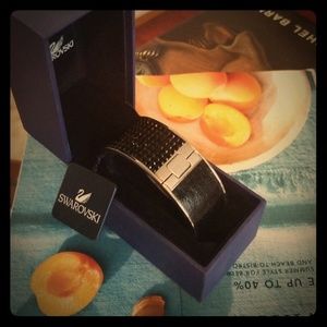 Swarovski silver with black crystal cuff